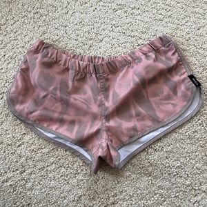 New RVCA shorts booty board varsity women pink swim cover elastic- small